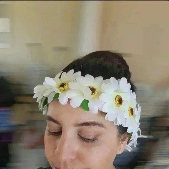 Fun Funky Floral multicolor led light up flower hair halo headband costume - Picture 2 of 9